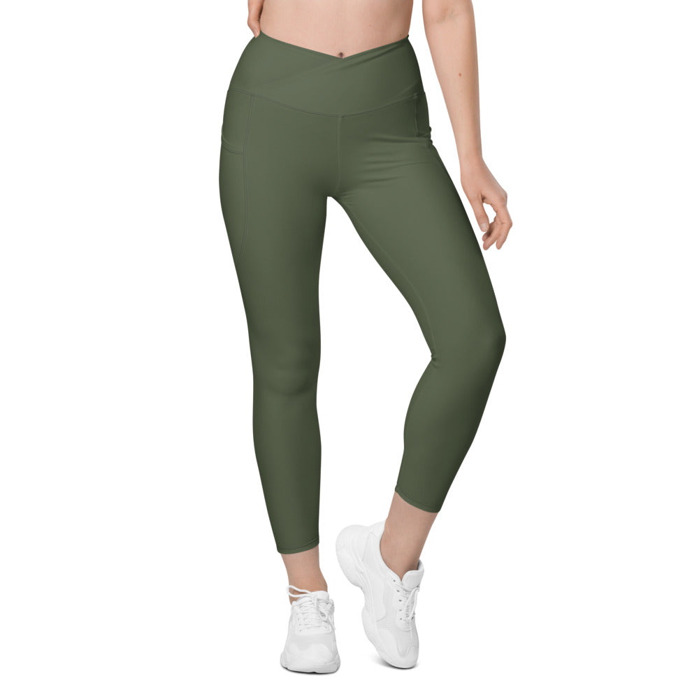 Eine von 83 Millionen Crossover-Leggings – KITMATES – Oliv