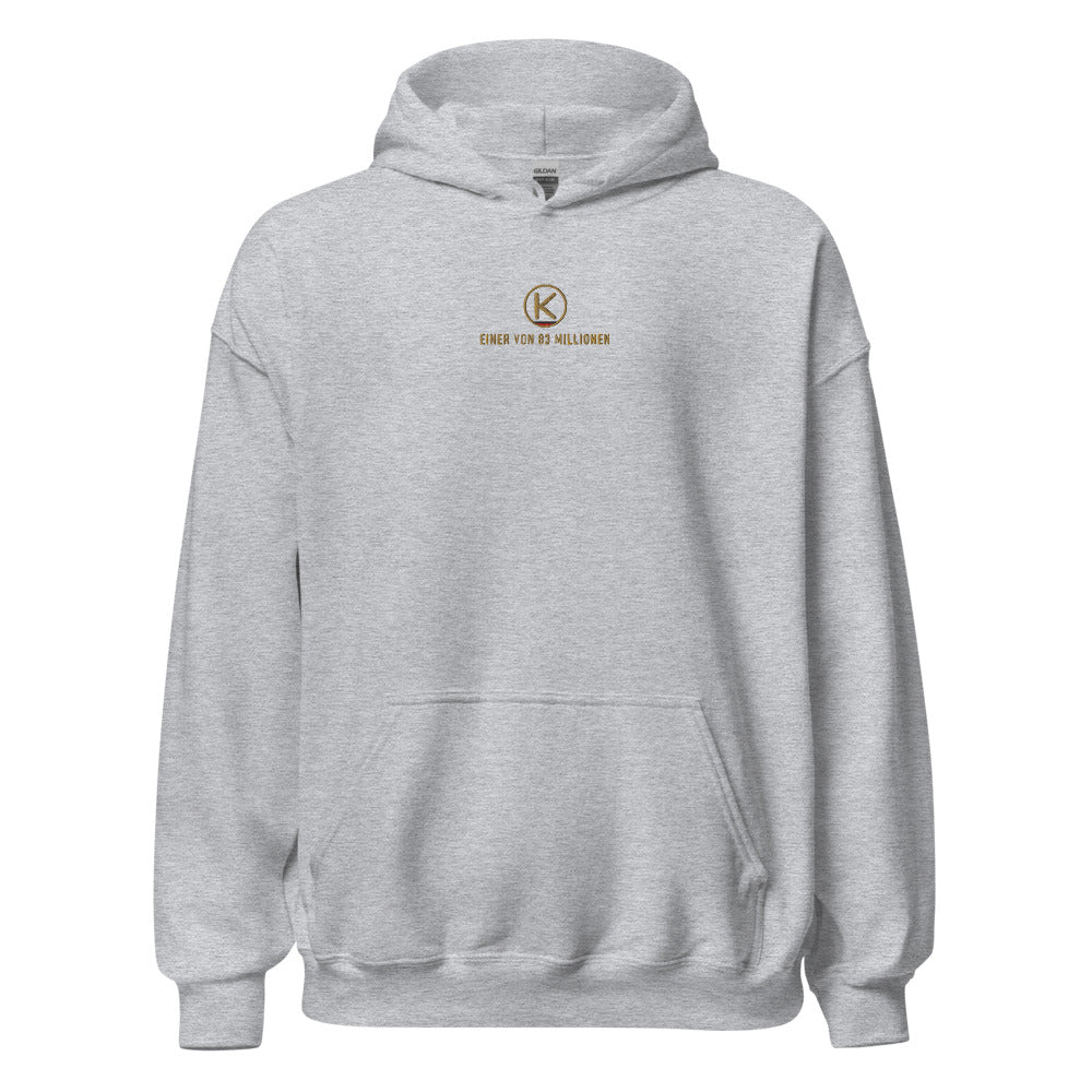 Einer von 83 Millionen Hoodie – bestickt – Grau