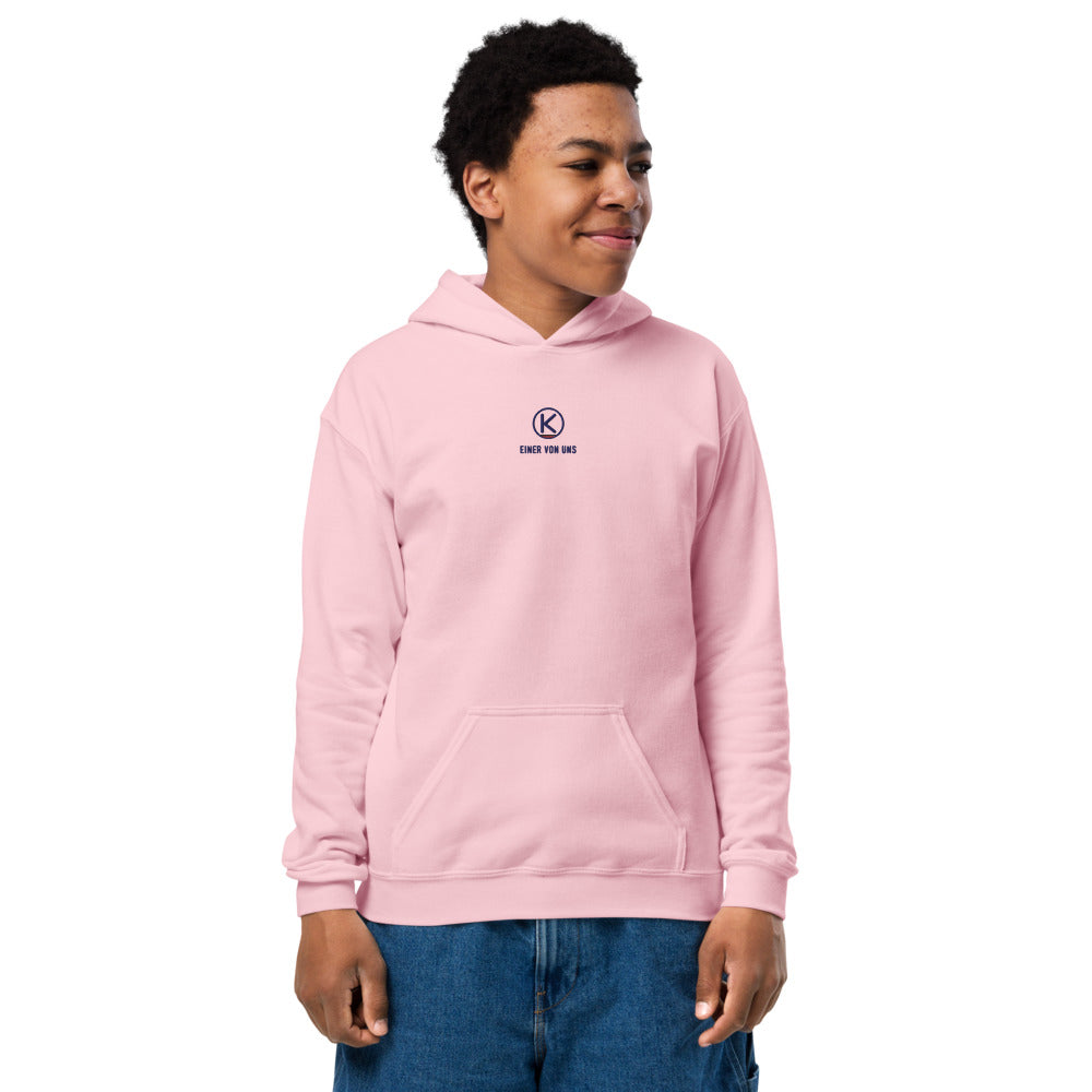 Einer von uns Kinder-Hoodie – KITMATES – Rosa