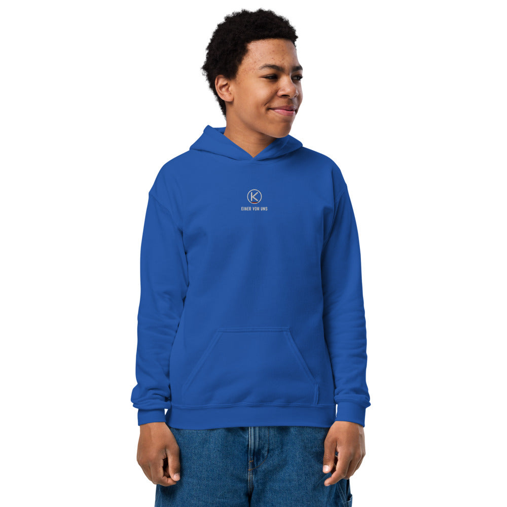 Einer von uns Kinder-Hoodie – KITMATES – Royalblau