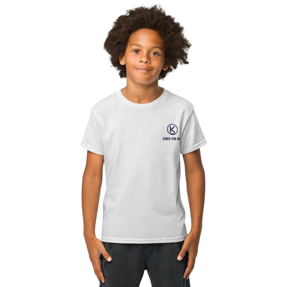 Einer von uns Kinder-Trainingsshirt – KITMATES – Hellgrau