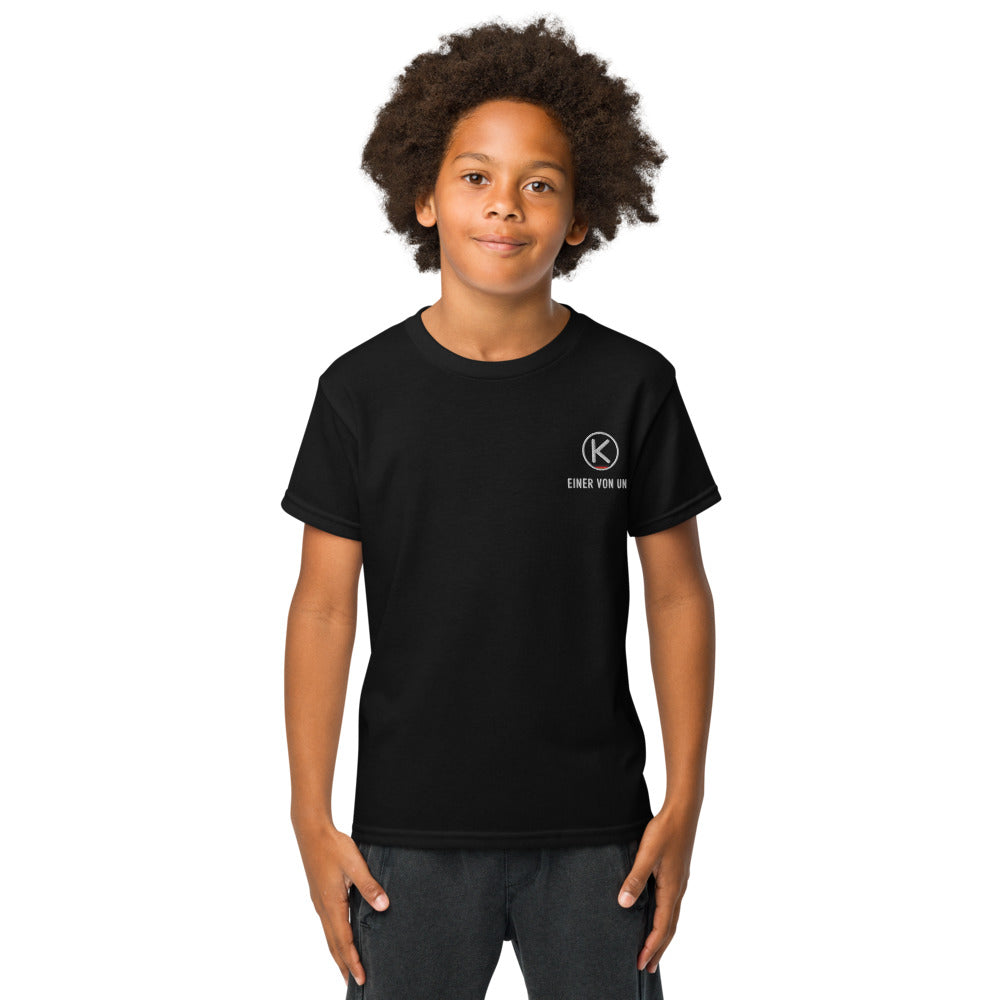 Einer von uns Kinder-Trainingsshirt – KITMATES – Schwarz